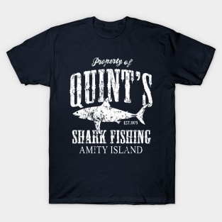 Quint's Shark Fishing Retro Amity Island T-Shirt